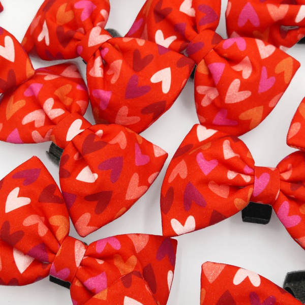 Rot Fliege mit Herzen zum Valentinstag des Hundes, Psiakrew