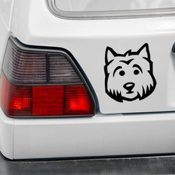 Westie Psiakrew dog car sticker for light car bodies