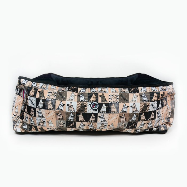Bed for dog, Bedding for pets, French Bulldog Melancholy, Black Psiakrew Design