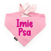 Bandana with the name of the Dog Psiakrew, personalized tied handkerchief, pink bandana scarf