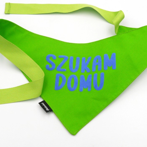 Bandana with the name of the Dog Psiakrew, personalized tied handkerchief, green bandana scarf