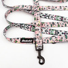 Long Dog Leash Llama Pink, width 2 cm (0.78") wide, black snap hook 6 cm
