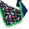 Psiakrew dog bandana, tied handkerchief, Christmas motifs, pompoms