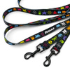 Long Dog Leash Invaders Psiakrew width 2 cm (0.78"), black snap hook 6 cm