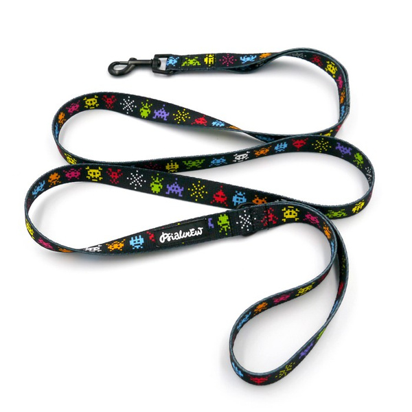 Walking leash for Dog Invaders Psiakrew, width 2 cm, black snap hook 6 cm