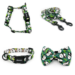 ACCESSORY KIT. Big dog. Bamboo Panda Psiakrew Series; Collar, Harness, Leash, Bow tie