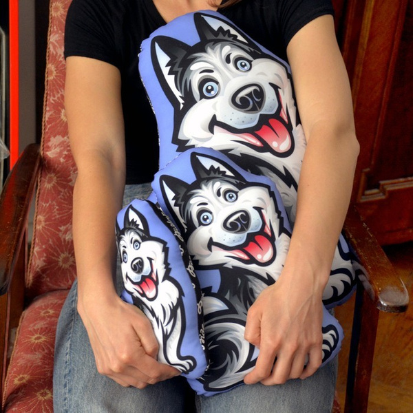 Siberian Husky Dog Decorative Pillow Cushion Stuffed Doggy cuddly mascot