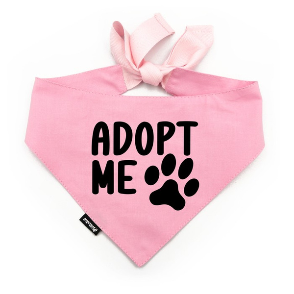 Dog Bandana Adopt Me Psiakrew, personalized tied handkerchief, pink bandana scarf