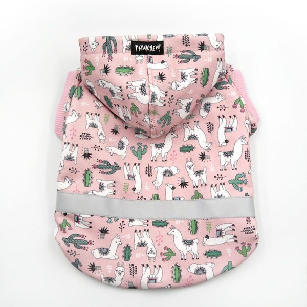 Bluza dla Psa z kapturem Lama, odblaskowy element, wzór lamy, alpaki