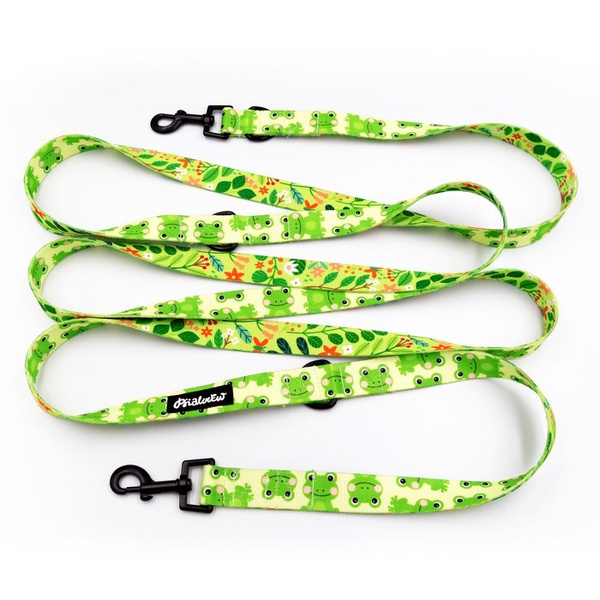 Hundeleine Green Frogs Psiakrew, Breite 2,5 cm, Karabiner 6 cm schwarz