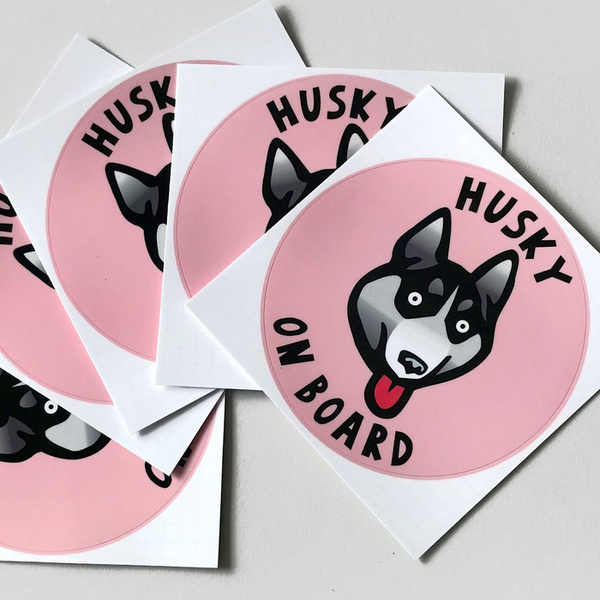 Naklejka Pies Husky na samochód auto moto karoserię szybę samochodową