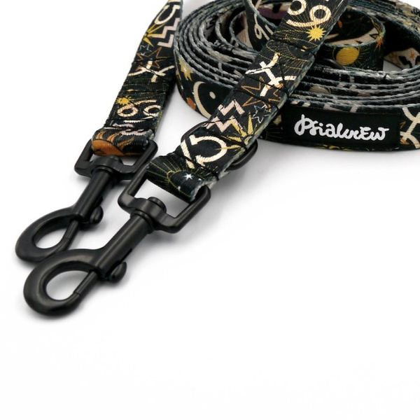 Hundeleine Zodiak Psiakrew Breite 2 cm, schwarzer Karabinerhaken 6 cm
