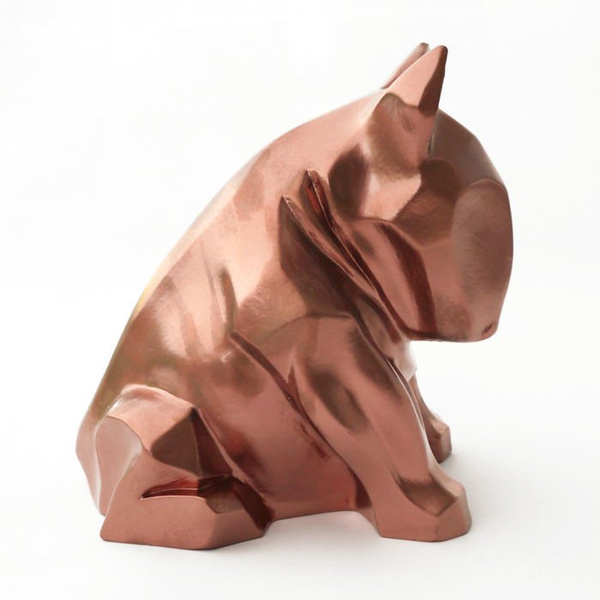 Sculpture Bull Terrier Copper Dog