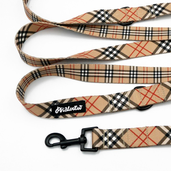 Dog Leash Dogberry Psiakrew width 2.5 cm, 1" wide, snap hook black 6cm