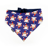 Premium Dog Bandana Santa Clauses handkerchief style to tie around your pet’s neck, Dark blue