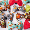 Dog Bow Tie, gift for dog, Pet Bow Tie, Bowtie, Collar Attachment, Brown, owl pattern