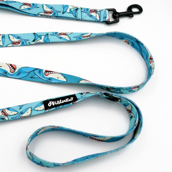 Walking leash for Dog Shark Psiakrew, width 2 cm, black snap hook 6 cm