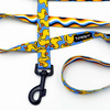 Dog Leash Ducky Duck width 2.5 cm, 1"  wide, big black snap hook 8 cm