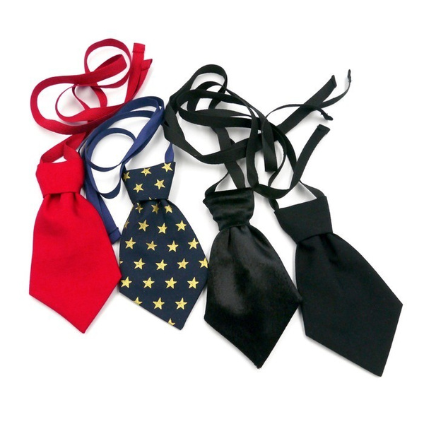 Red Christmas tie with gold stars for a dog Psiakrew