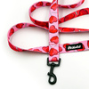 Dog Leash Lollipops Psiakrew width 2.5 cm, 1" wide, black snap hook 6 cm