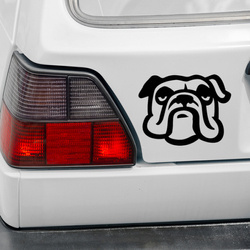 Englische Bulldogge Psiakrew Hunde-Autoaufkleber für leichte Karosserien