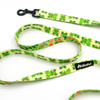 Walking leash for Dog Green Frogs Psiakrew, width 2 cm, black snap hook 6 cm