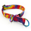 Halb-Klemmhalsband Tie Dye Psiakrew, 2,5 cm breit, für mittelgroße und größere Hunde, Holo-Beschläge