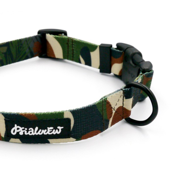 Obroża dla psa regulowana klamra zatrzaskowa Camo Psiakrew 2,5 cm czarne okucia