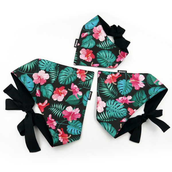 Dog Bandana Tropical Monstera Psiakrew handkerchief style to tie around your pet’s neck