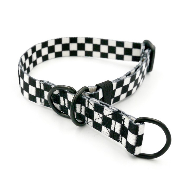 Half-choke collar Checker, 2 cm wide, for small dogs, black extras