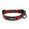 Obroża dla psa regulowana klamra zatrzaskowa Tartan Psiakrew 2,5 cm, czarne okucia