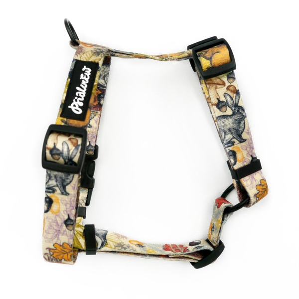 Small Guard Dog Harness Forest Treasures Psiakrew, Small Dog, Tape 2 cm, Black fittings