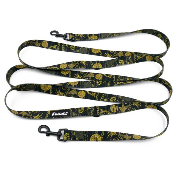 Hundeleine Donatella Psiakrew Breite 2 cm, schwarzer Karabinerhaken 6 cm