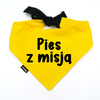 Bandana dla Psa - PIES RATOWNIK - Psiakrew, personalizowana wiązana chusteczka, żółta apaszka