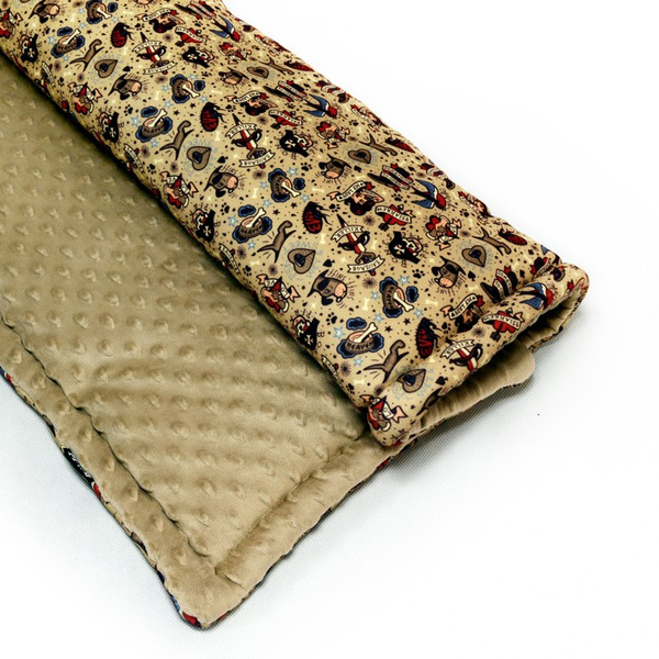 Koc dla psa Dog Tattoo mata, pled polar Minky, wzór psie tatuaże