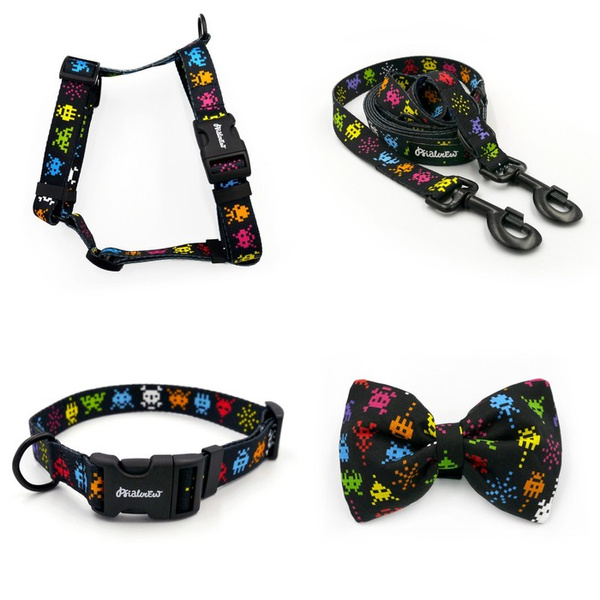 ACCESSORY KIT. Big dog. Invaders Psiakrew Series; Collar, Harness, Leash, Bow tie