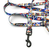 Long Dog Leash Día de los Muertos Psiakrew width 2 cm (0.78"),  black snap hook 7 cm (3,15")