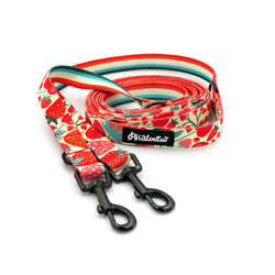 Smycz dla psa długa przepinana Fruit Jelly Psiakrew taśma 2 cm, czarny karabińczyk 6 cm