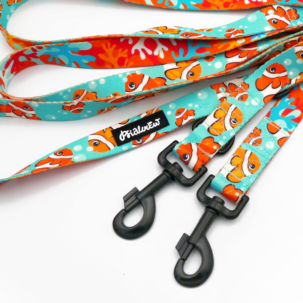 Dog Leash Blue Lagoon Psiakrew snap hook black 8cm