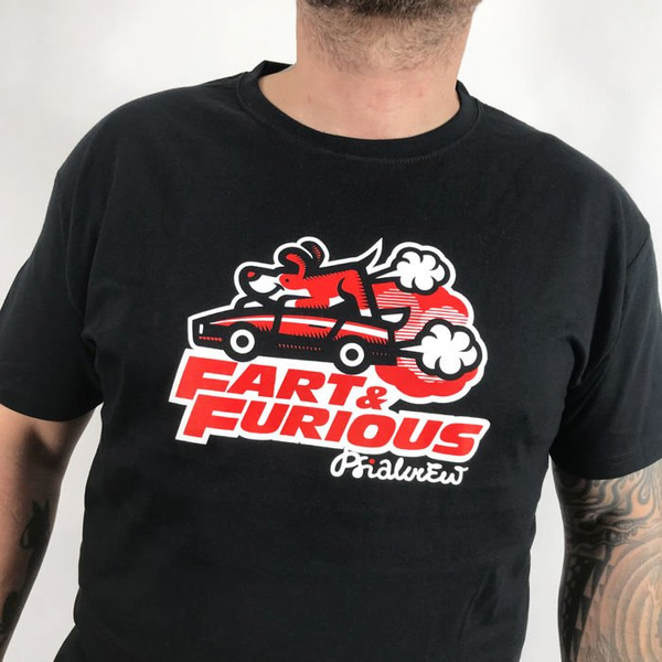 Koszulka, T-shirt męski dla miłośnika, fana Psów i motoryzacji Fart and Furious