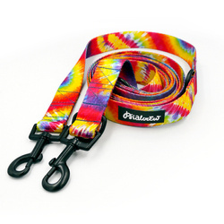 Dog Leash Tie Dye width 2.5 cm, 1" wide, snap hook black 6cm