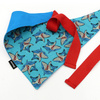 Premium Dog Bandana Sharks handkerchief style to tie around your pet’s neck