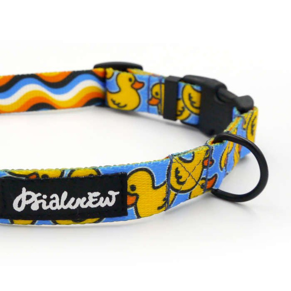 Dog Collar Psiakrew Ducky Duck, 2 cm 0.78" wide, for smaller dogs black extras