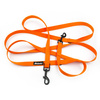 Long Orange Dog Leash width 2 cm (0.78") wide; black snap hook 7 cm