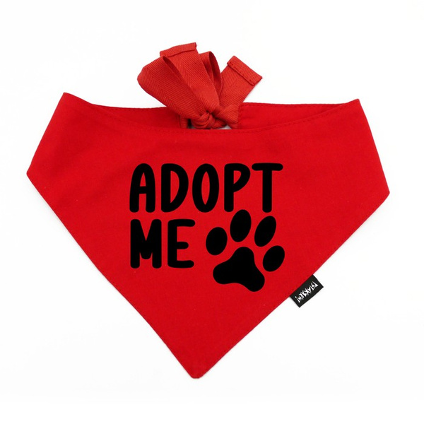 Dog Bandana Adopt Me Psiakrew, personalized tied handkerchief, red bandana scarf