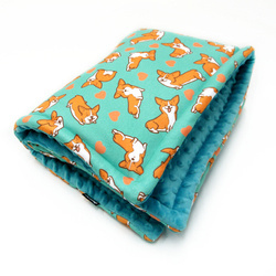 Hundedecke Welsh Corgi Psiakrew - matt, Minky Fleece Plaid