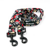 Dog Leash Pirates width 2.5 cm, 1"  wide, snap hook black 6cm