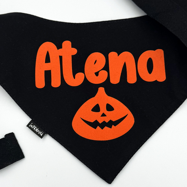 Halloween-Hundebandana mit Namen – Kürbis Psiakrew