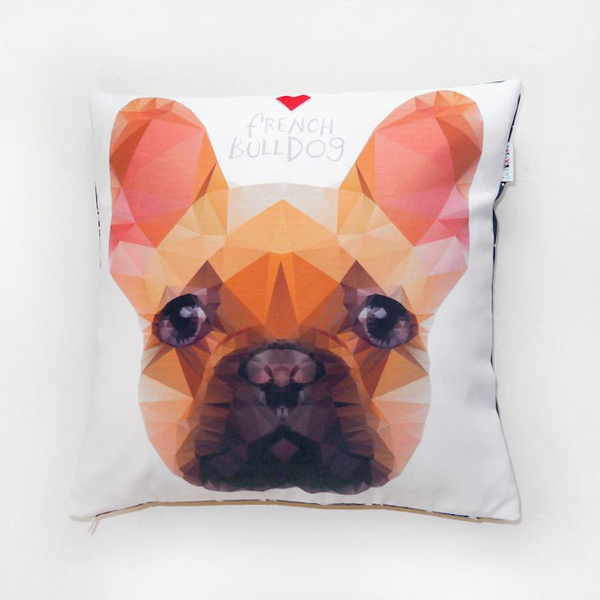 Decorative Pillow I love French Bulldog Biszkopt