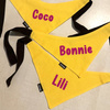 Bandana with the name of the Dog Psiakrew, personalized tied handkerchief, yellow bandana scarf